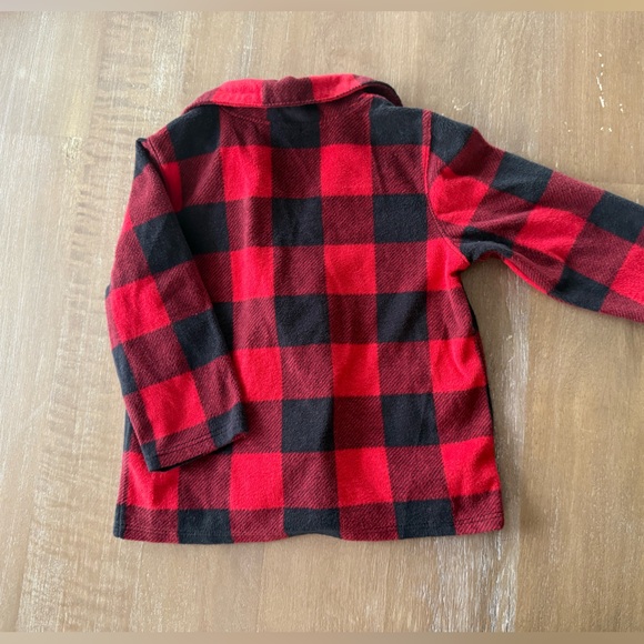 Old Navy Holiday Fleece Pajamas In Red Plaid Size 18-24 M - Picture 6 of 7